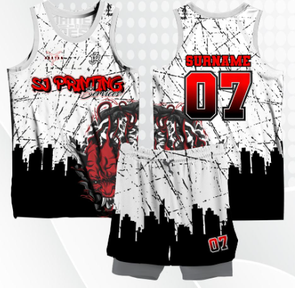 White, Black & Red Bull Esports Jersey Design  Description: